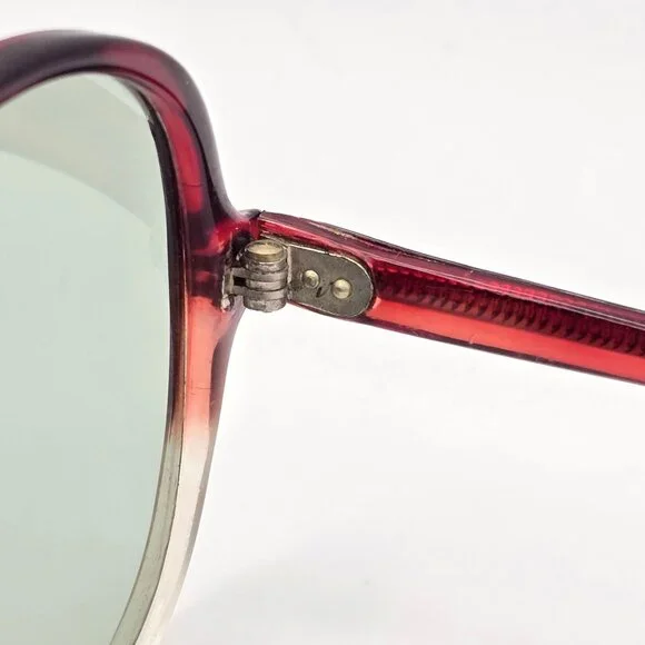 VTG Aviator Sunglasses Gradient Red Frame Oversized Brown Lens Luxury Style - Picture 9 of 15